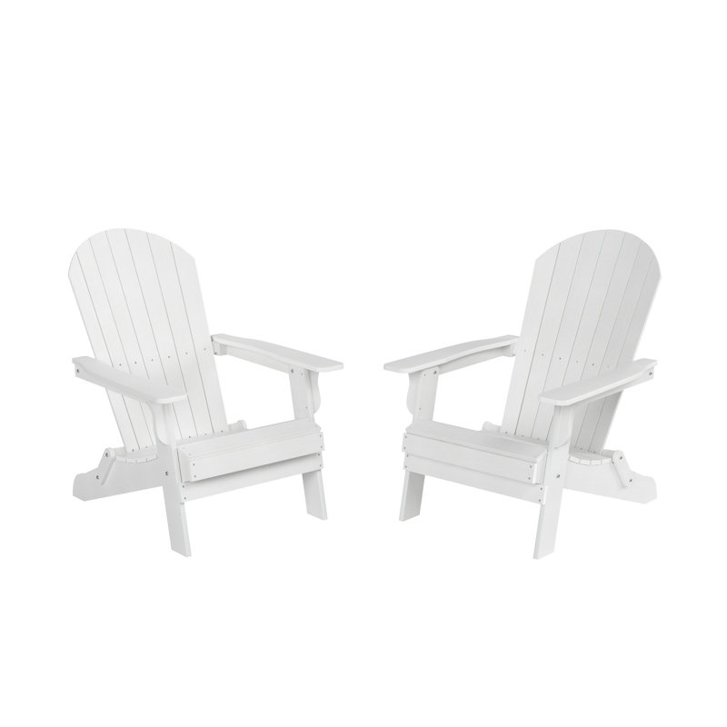 Chaise Adirondack pliante en plastique Arrlo, Blanc
