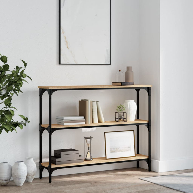 Console Table, Sonoma Oak, 75cm H x 100cm W x 22.5cm D