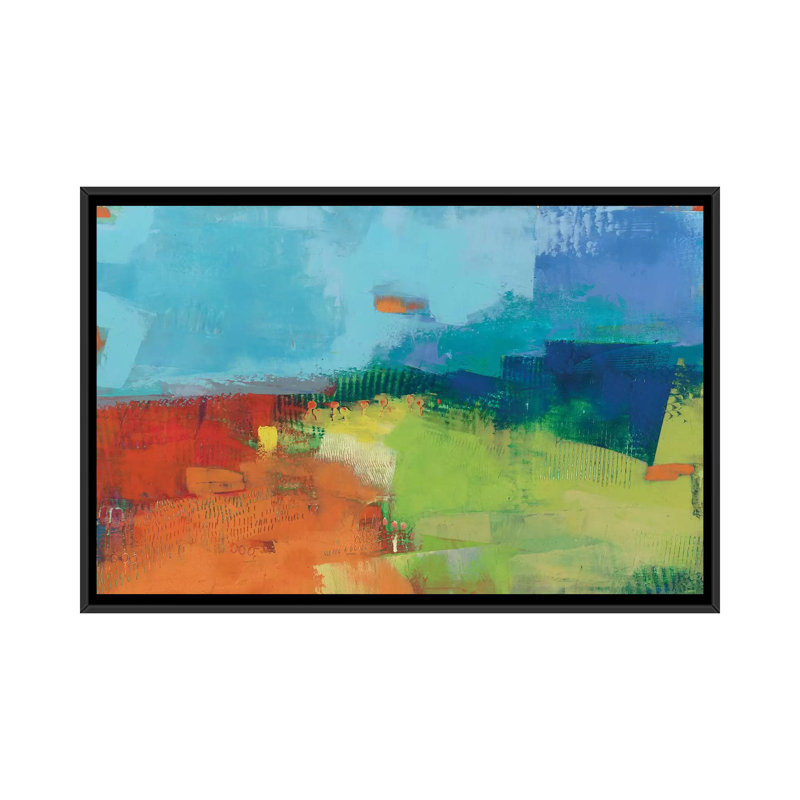 «Yardland II» par Sue Jachimiec - reproduction d'art sur toile tendue, H 18 po x l 26 po x P 1,5 po, Toile avec cadre noir