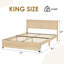 Structure de lit en rotin naturel avec tête de lit en bois, 2 tiroirs de rangement-503694994