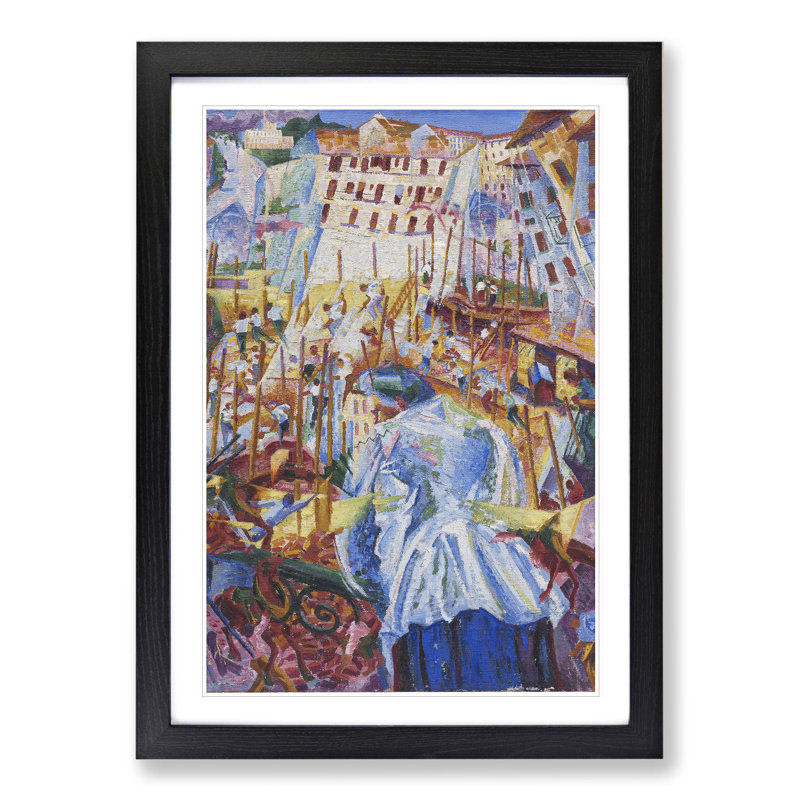 Street Enters the House by Umberto Boccioni - Picture Frame Painting, Black, 65cm H x 48cm W x 2cm D
