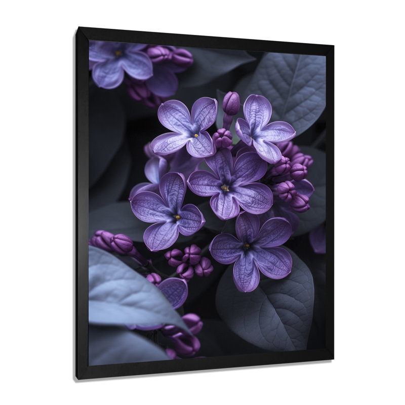 Photo de beauté mauve lilas monochrome - décoration murale lilas, Cadre simple noir, H 30 po x l 40 po