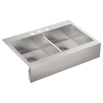 Évier de cuisine double à tablier frontal L 35,75 po x l 24,3125 po Vault™