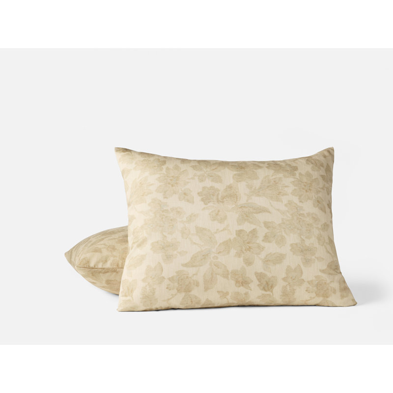Camellia Organic Print Sham, Standard Sham, Amber