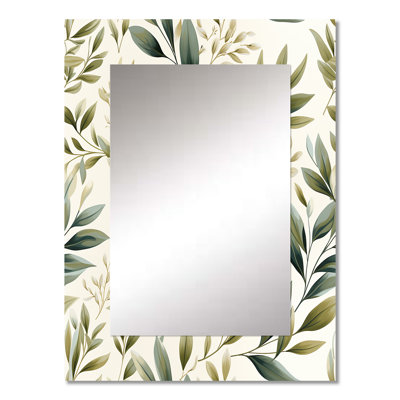 Tranquil Leaves - Plants Unique Wall Mirror Decor, Botanical, Nature, Floral Large Mirror, Printed Metal Art