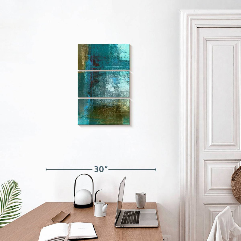 Avery Blue And Brown Abstract, 65" H x 42" W