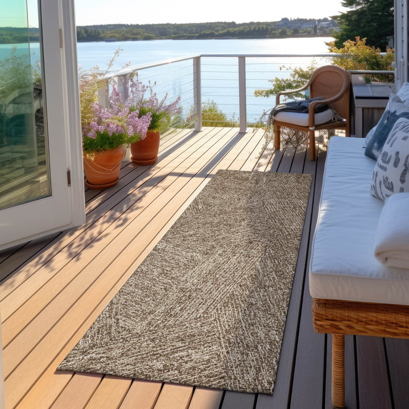 Tapis intérieur / extérieur lavable au chocolat Terra , 2'3" x 7'6"