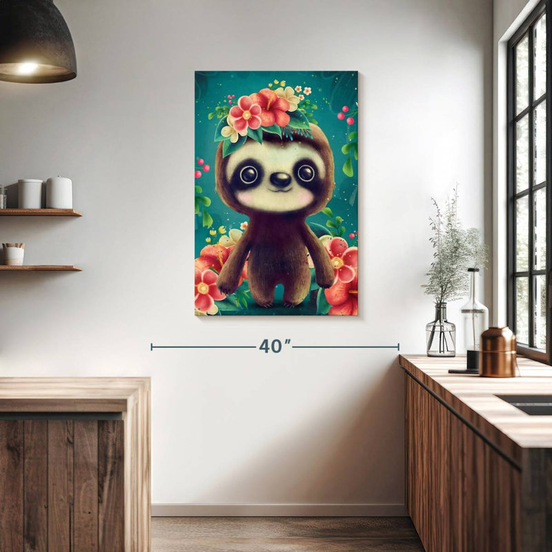 Brampt Floral Sloth, 39" H x 26" W