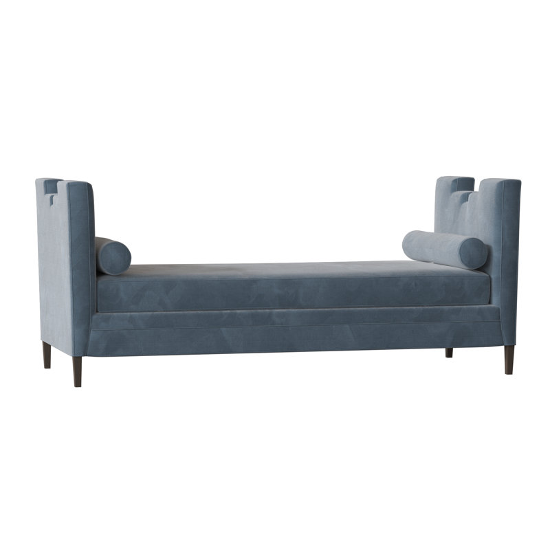Ida Upholstered Bench, Bella Ocean Performance Velvet, Antique White