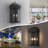 2 - Light 20''H Black Iron Tempered Glass Outdoor Wall Light with Dusk to Dawn-426364957