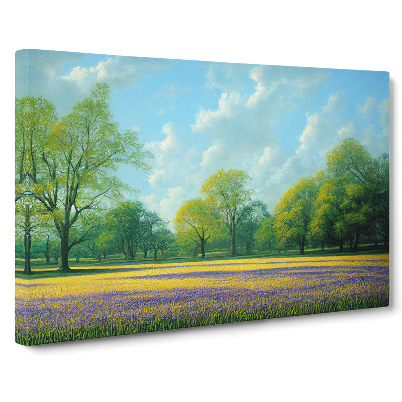 Striking Bluebell Field - Wrapped Canvas