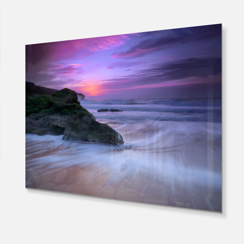 «Ocean Waves Motion», art mural - Vagues lentes, H 20 po x l 20 po x P 1 po, Métal