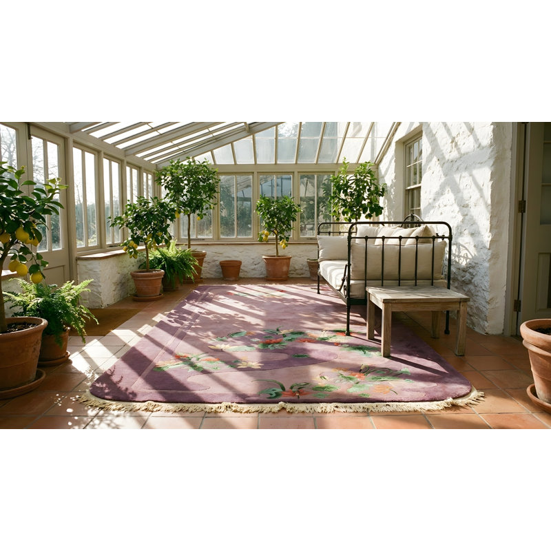 Antique Chinese - Art Deco Hallway Runner Wool Purple Rug