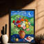 «Black», encadré noir, magnifique arrangement de fleurs à l'huile, art mural, impressions de style rétro-313455927