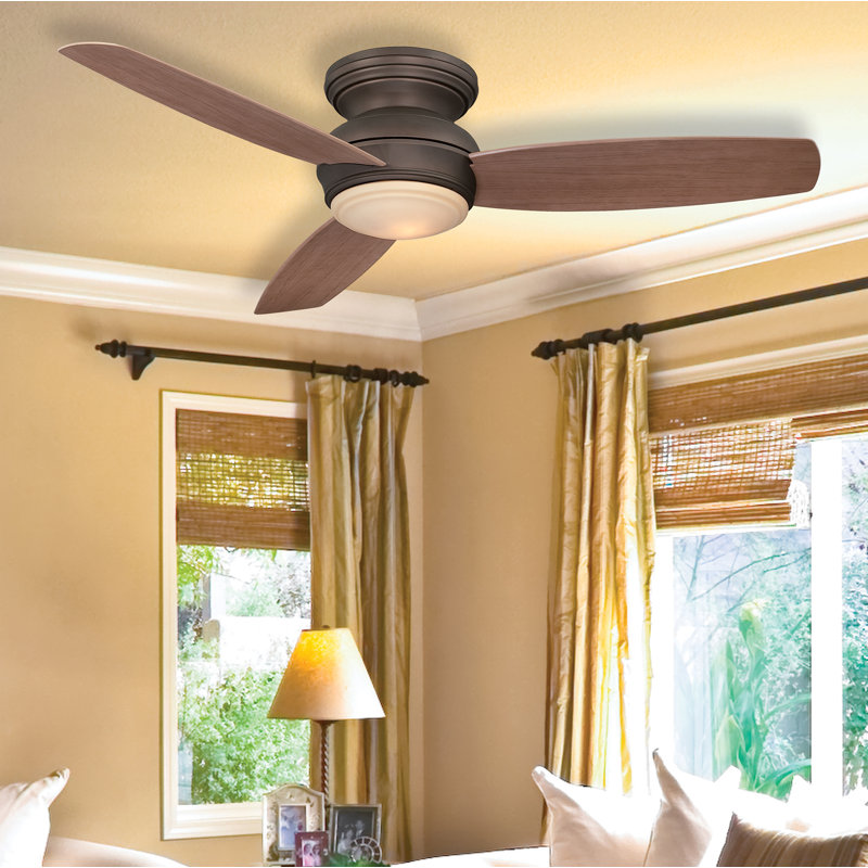 52" Concept 3 - Blade Outdoor LED Propeller Ceiling Fan with Wall Control and Light Kit Included, Oil Rubbed Bronze