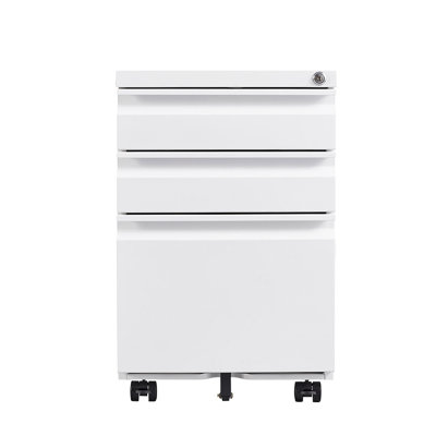 3 Drawer Mobile Locking File Cabinet, Rolling Filing Cabinet For Letter/A4 Size With 5 Wheels ,WHITE -  Inbox Zero, CC1292A855714DADBCB9CE8D361976D9