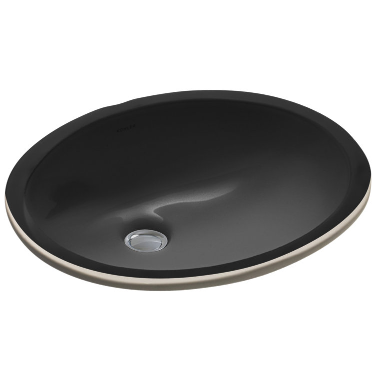 Caxton® Ceramic Oval Undermount Bathroom Sink with Overflow