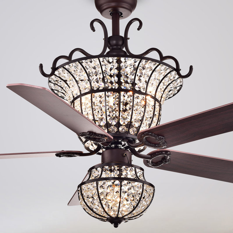 Ventilateur de plafond 52 po Drumcullen avec ensemble d'éclairage inclus, Chaînettes, Antique Bronze