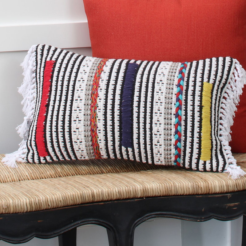 Cairo Embroidered Cotton Throw Pillow