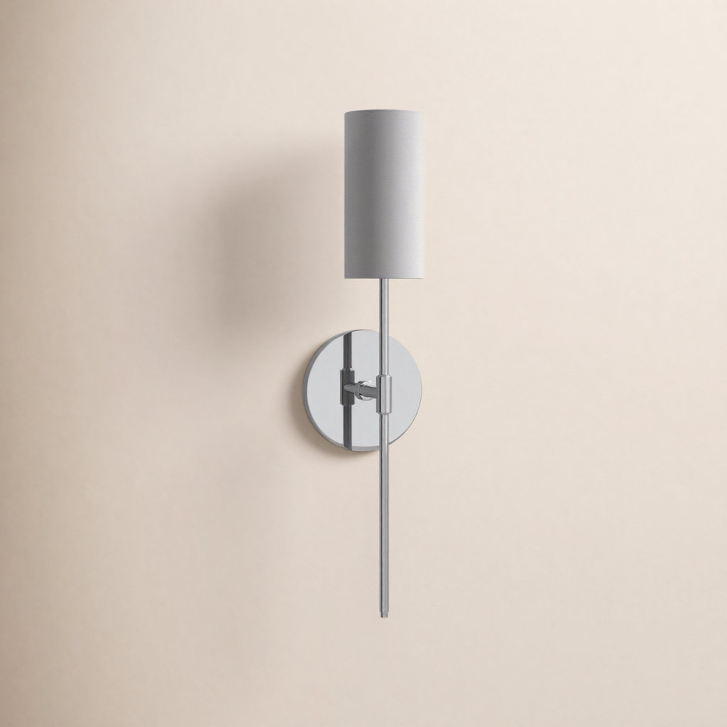 Single Light Dimmable Wallchiere, Polished Nickel