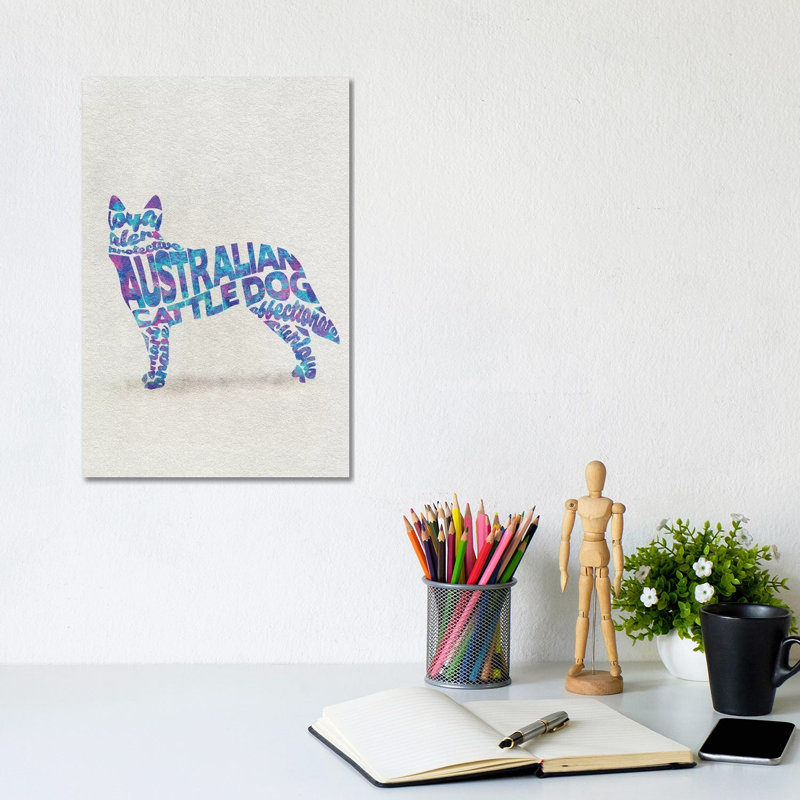 Australian Cattle Dog by Ayse Deniz Akerman - Wrapped Canvas Print, 20.32 cm H x 30.48 cm W