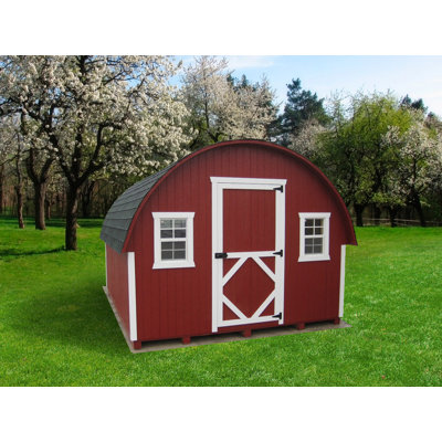 10' W X 10' D Round Roof Chicken Coop -  Little Cottage Co., 10x10 RRCC-FK-IW-WPNK