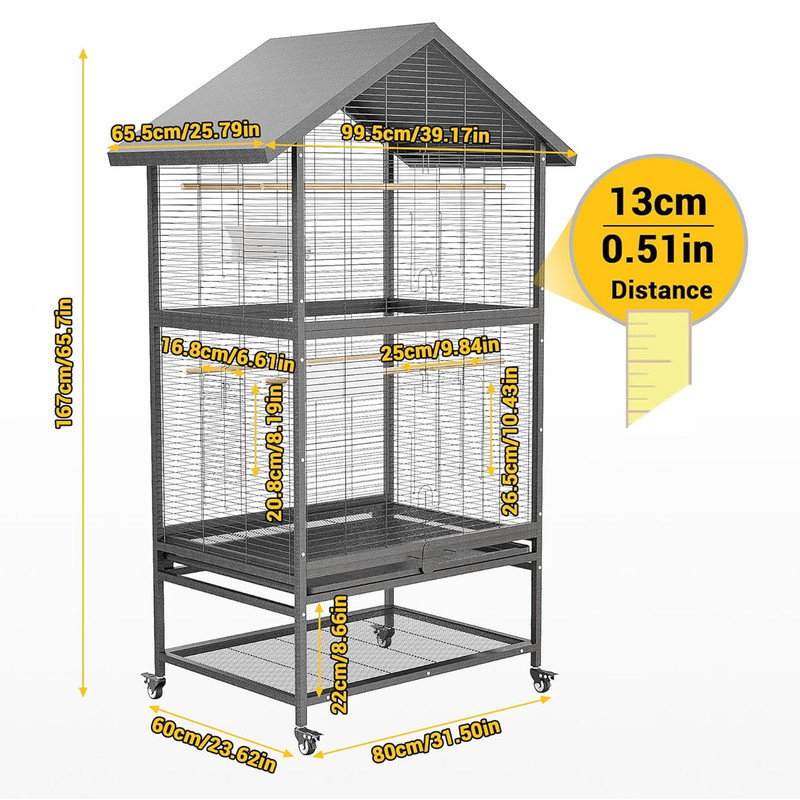 167cm Metal Flight Cage