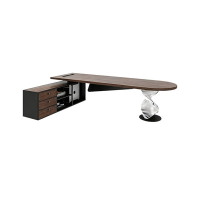78.74"Minimalist creative brown solid wood executive desk