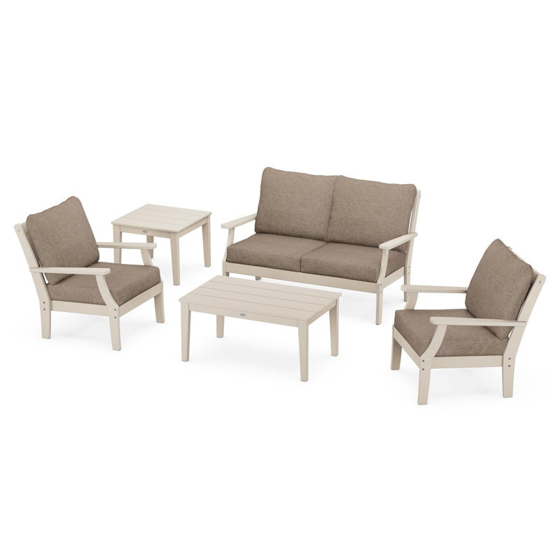 Braxton 5-Piece Deep Seating Set, Sand, Granite