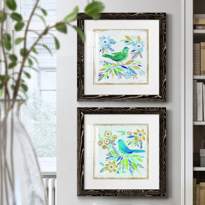 " Oiseau Chanteur I " 2 Piece Art Color Photography Painting