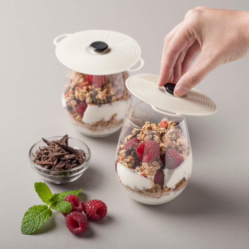 Zeal 2 - Piece Silicone Lid Set, Beige