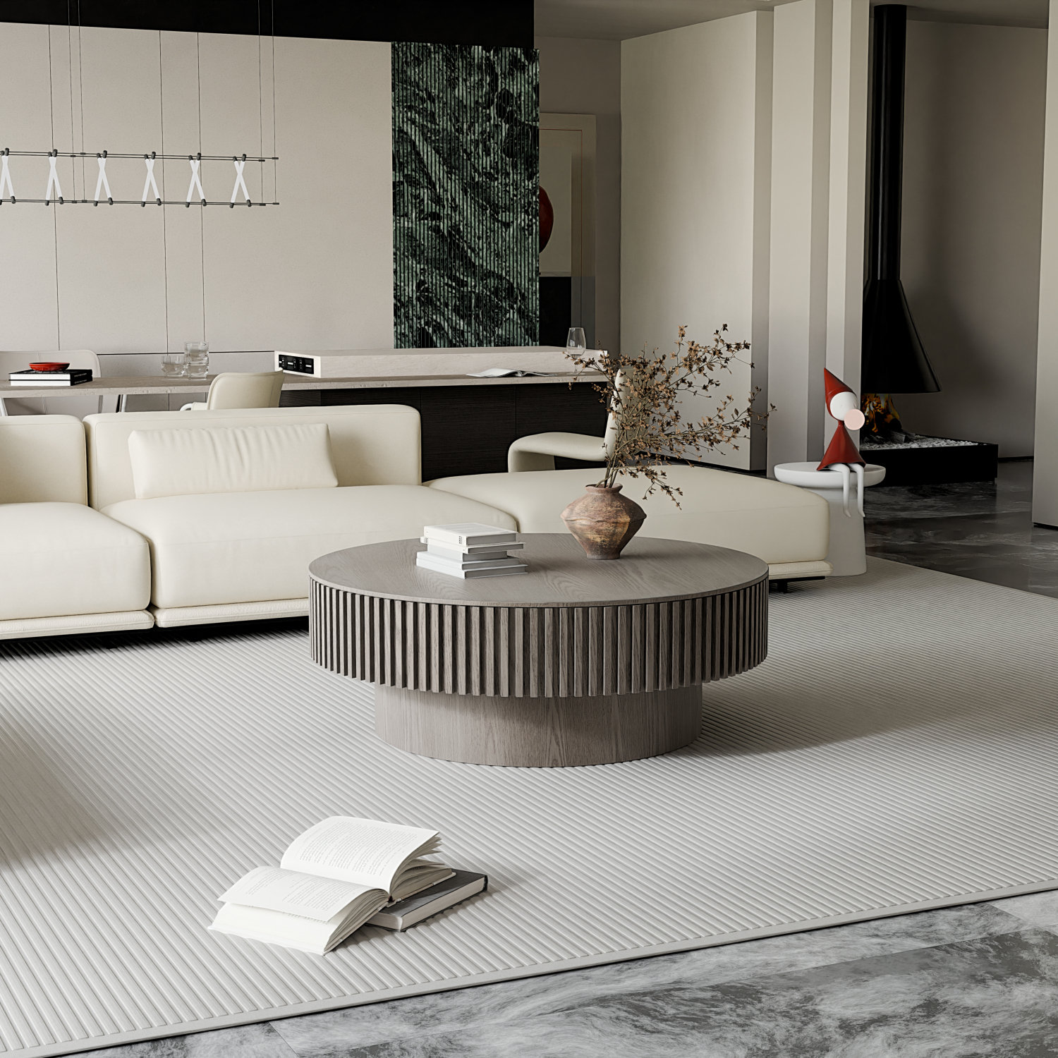 Latitude Run® Contemporary 39-Inch Round Coffee Table with Concealed ...