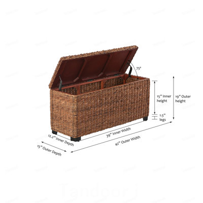 Coffre de rangement en osier de rotin