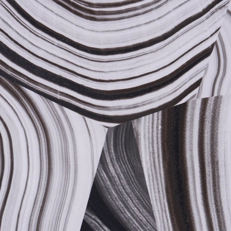 Schumacher x Miles Redd Agate Slice Wallpaper, 30' L x 27" W, Black/White