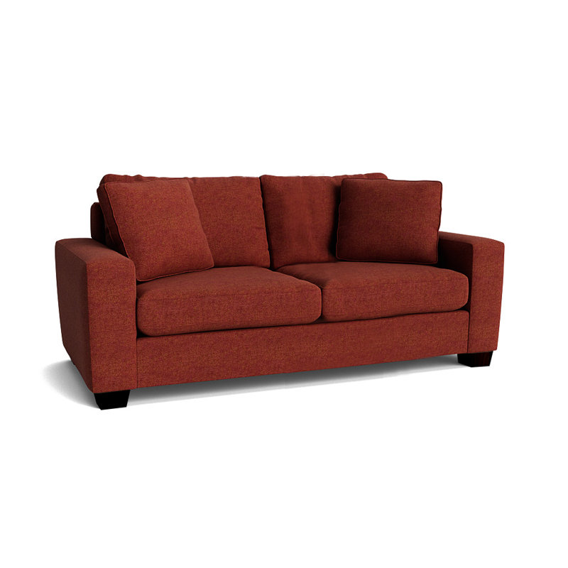 Anastase Upholstered 79'' Sofa, Espresso, Entice Honey