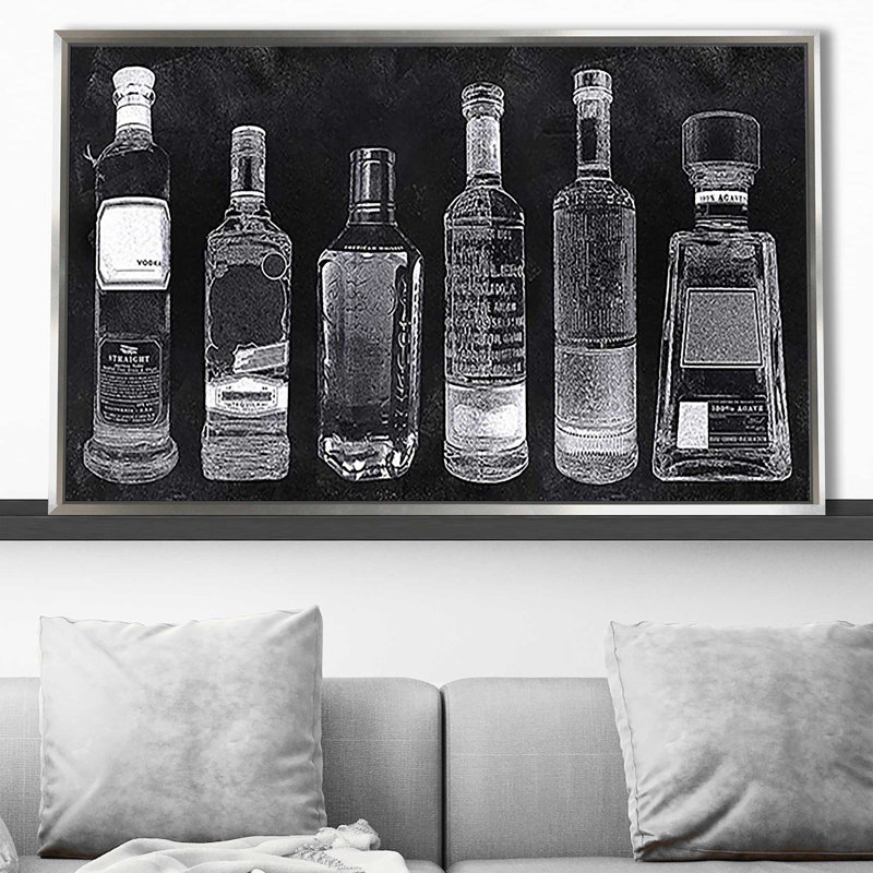 Bar Bar par Natalie Carpentieri - impression, Cadre flottant argent, H 21,5 po x l 33,5 po x P 2 po