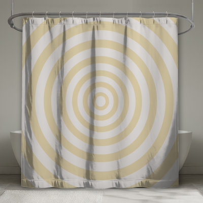 Concentric Beige Circles Shower Curtains Extra Long
