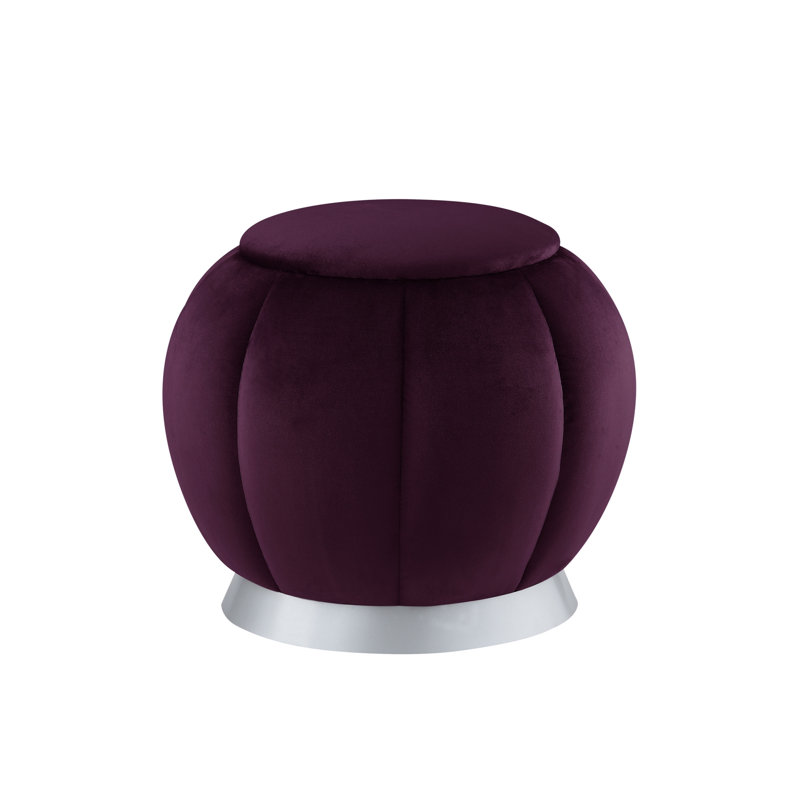 Repose-pieds rond 20 po Lakicha, Velours mauve