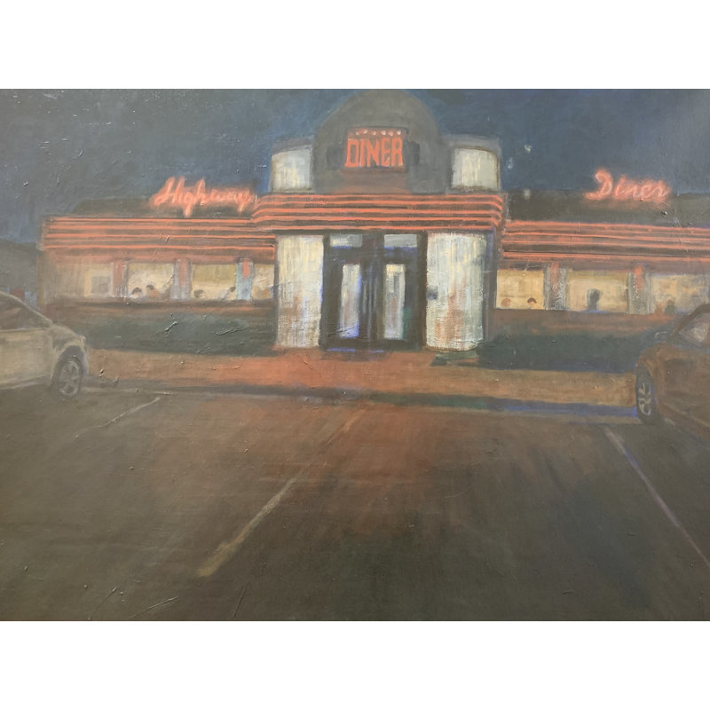The Diner Print by Sol Hartman, Black Framed Paper, 17.25" H x 21.25" W