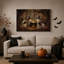 Art mural sur toile, "Ghost Witches Stirring Cauldron In Autumn Forest"-2015057631