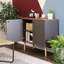 Buffet décoratif 2 portes Ashaun Mid-Century avec tablettes - gris-80556642