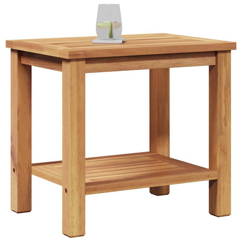 vidaXL Coffee Table Brown 19.7" x 13.8" x 17.7" Solid teak wood, 17.7" H x 19.7" L x 13.8" W