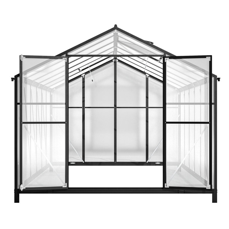 Serre robuste avec fenêtres régulatrices de température et ventilation 102,88 po avec portes doubles pour améliorer le jardin