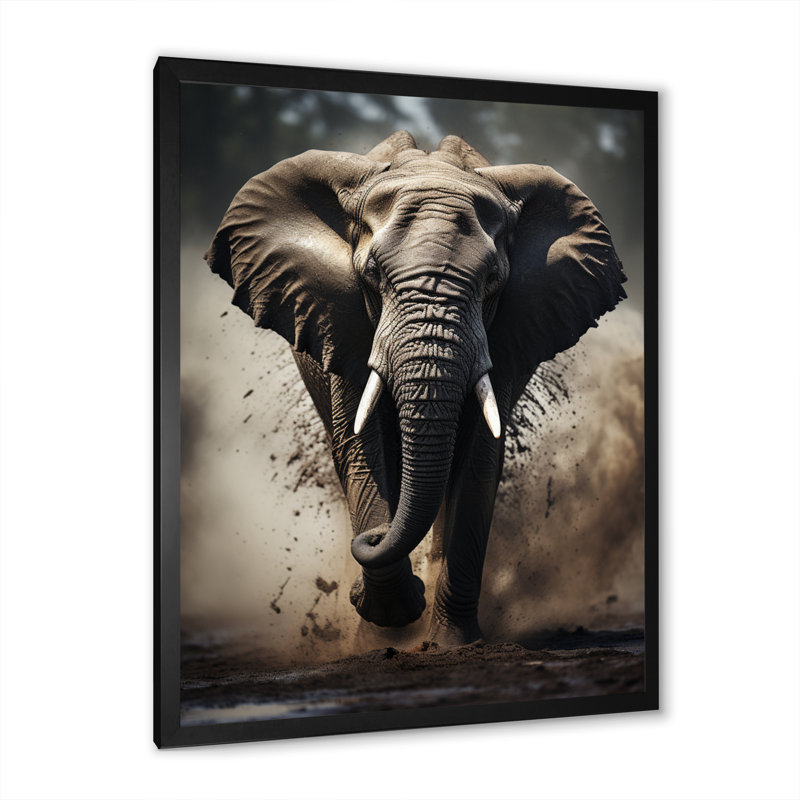 Éléphant Banwari Glimmers of Grace - imprimé, Cadre photo noir, H 20 po x l 12 po x P 1 po