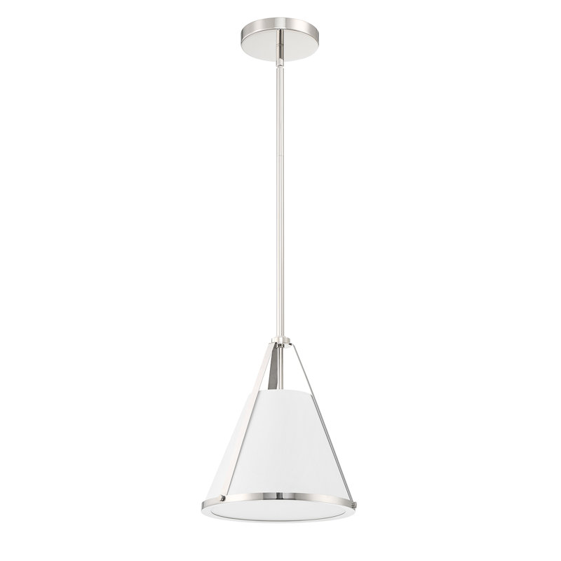 Lanedra 1 Light Pendant, Polished Nickel