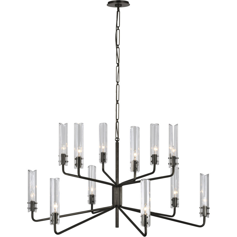 AERIN Casoria Large Two-Tier Chandelier, Bronze
