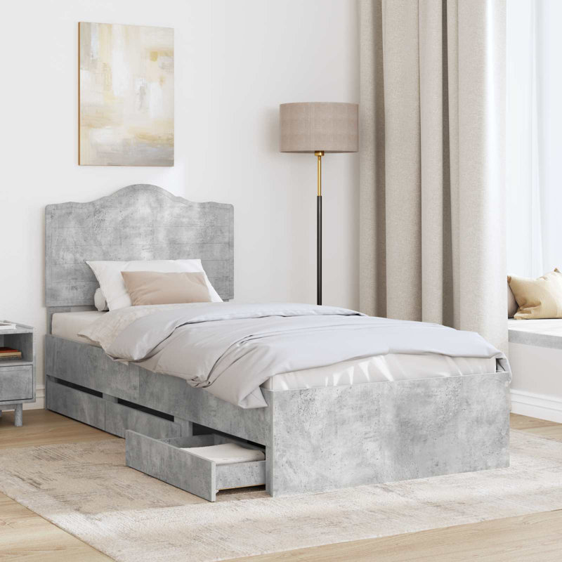Bed, Single (3'), Concrete Grey
