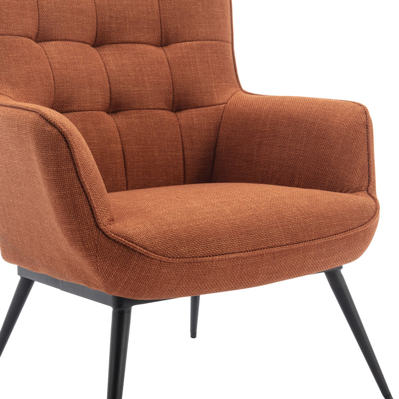 Jessamine Armchair with Footstool, Orange
