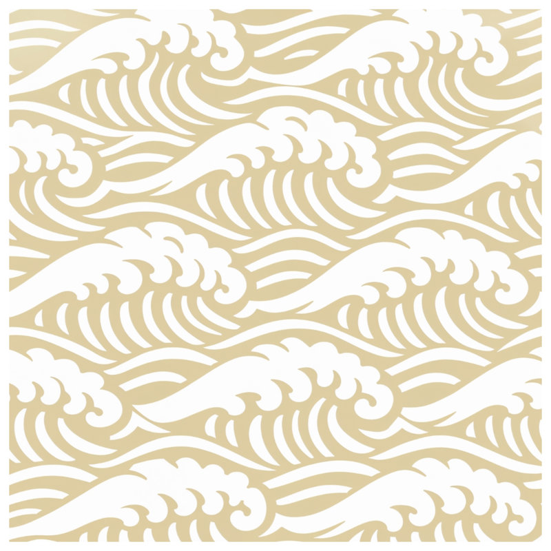 Beige Ocean Waves Wall Tapestry - Waves Wall Decor, 68in H x80in W with 4 Grommets