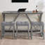 Table de bar 59 pouces et chaise avec port, 3 tabourets rembourrés, pour le salon - prise de courant à surface chauffante type C, loft 4 pièces confortable